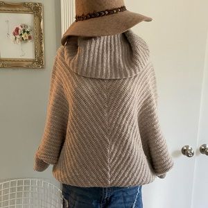BCBG Cowl Neck beige wool sweater - small